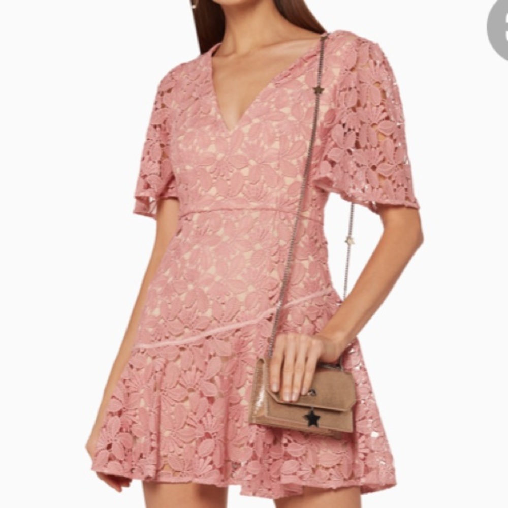 La Madison Talulah Soft Pink Flourish Mini Dress